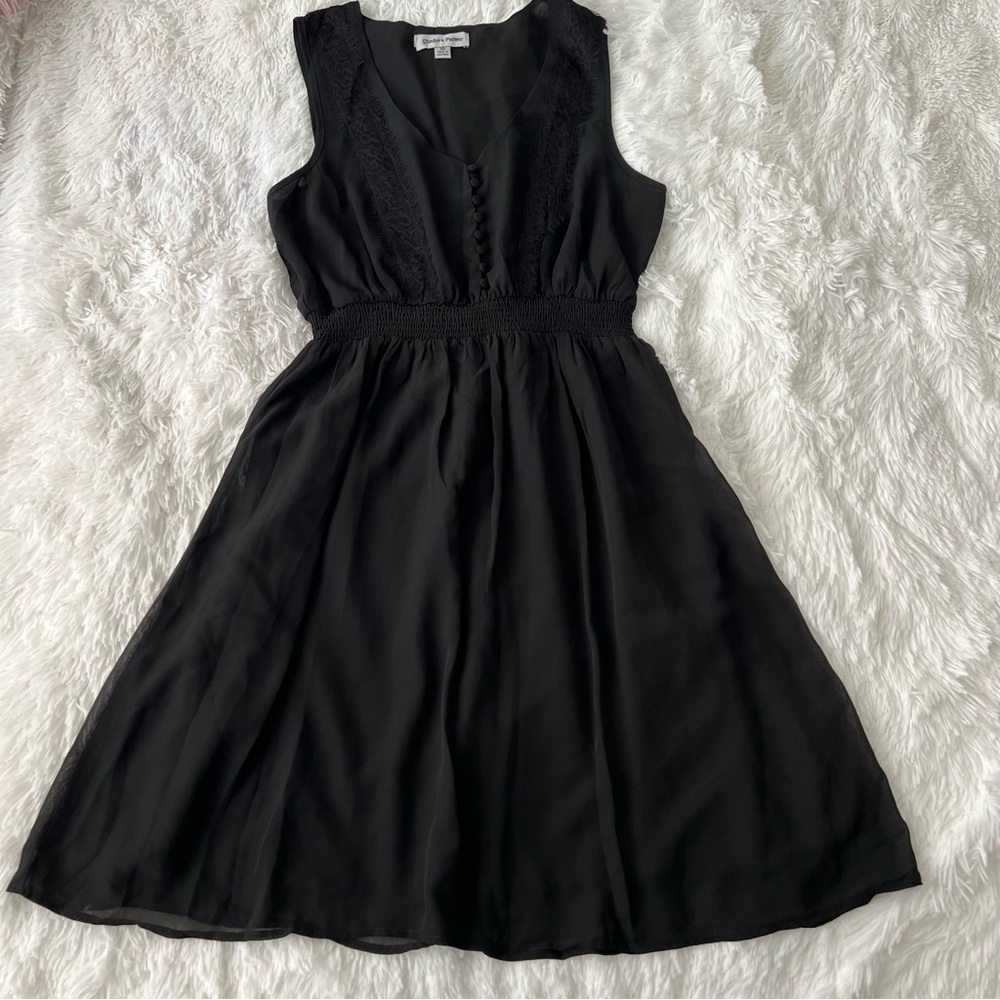 Shelby & Palmer Black Sleeveless A-Line Midi Dress